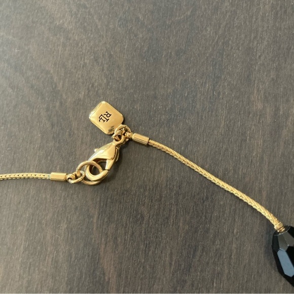 Ralph Lauren Gold Toned Long Chain Beaded Necklace Bundle Set of 2 W - Picture 5 of 13